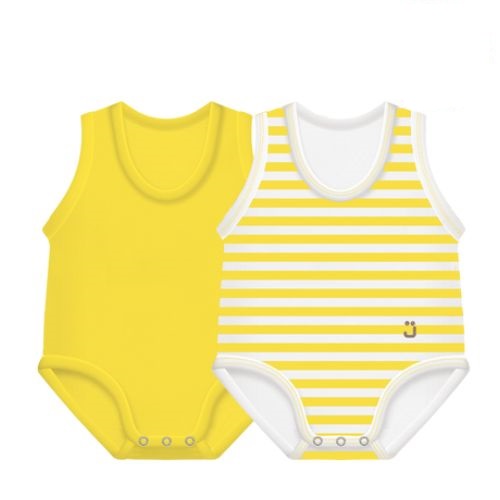 J BIMBI BODY 0-36M BIO COTTON SUMMER 2-PACK GIALLO - FarmaLucia