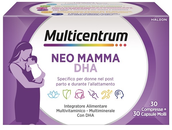 MULTICENTRUM NEO MAMMA DHA 30 COMPRESSE + 30 CAPSULE MOLLI - FarmaLucia