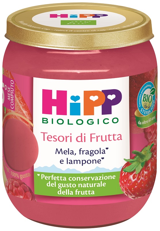 HIPP TESORI FRUTTA MELA FRAGOLA LAMPONE 160 G - FarmaLucia