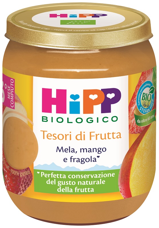 HIPP TESORI FRUTTA MELA MANGO FRAGOLA 160 G - FarmaLucia