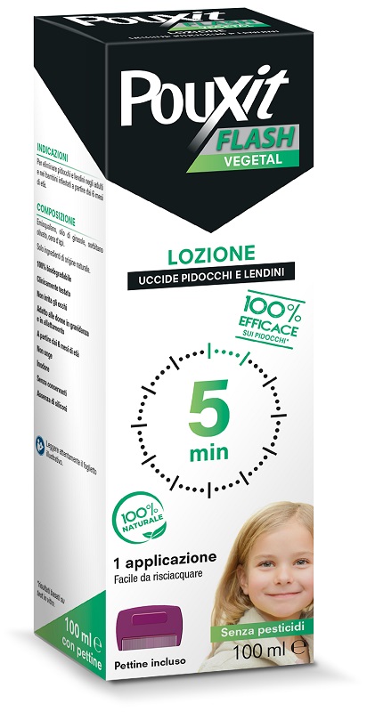 POUXIT FLASH VEGETAL LOZIONE PIDOCCHI E LENDINI 100 ML CON PETTINE - FarmaLucia